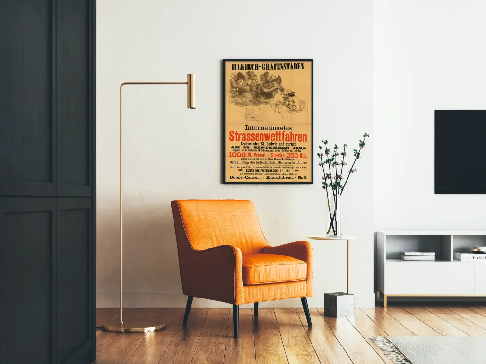 Międzynarodowy plakat wyścigu kolarskiego Illkirch-Grafenstaden 1895