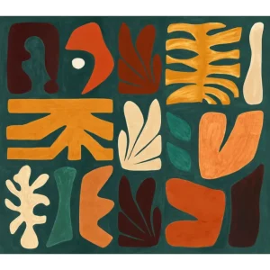 Mural z abstrakcyjnym wzorem JORGE zielony