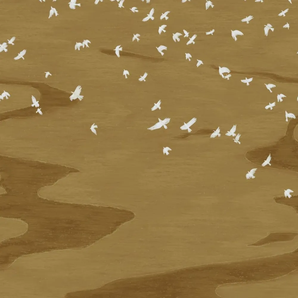 Mural z motywem zwierzęcym ptaków MIGRATION brązowy
