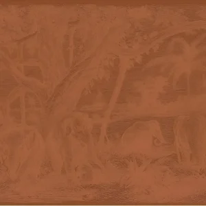 Mural tekstylny strukturalny 3D z motywem zwierzęcym MAXIMUS - TERRACOTTA terakota