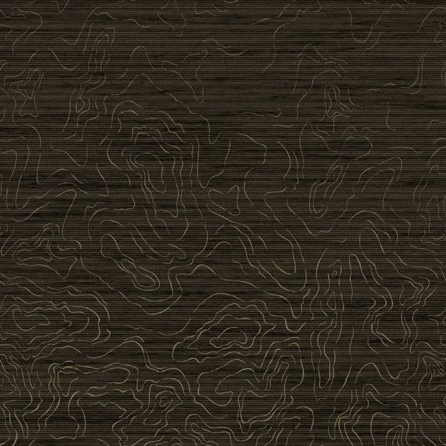 Mural tekstylny strukturalny ONDES PRÉCIEUSES - NOIR DORÉ czarny ze złotym