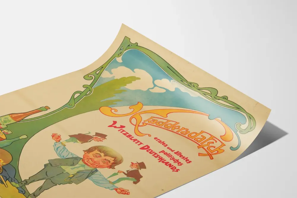 Niemiecki plakat vintage Kladderadatsch - Pierwszy niemiecki satyryczny magazyn polityczny