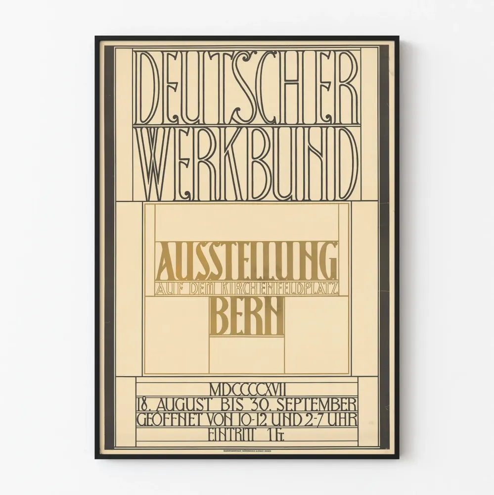 Niemiecki plakat wystawy Werkbund Bern 1917 vintage
