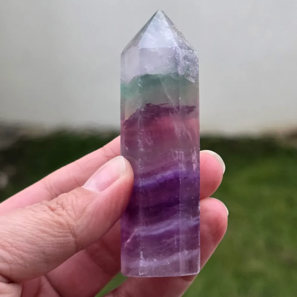 Obelisk z fluorytu tęczowego | Model 6