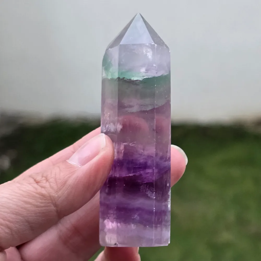 Obelisk z fluorytu tęczowego | Model 6