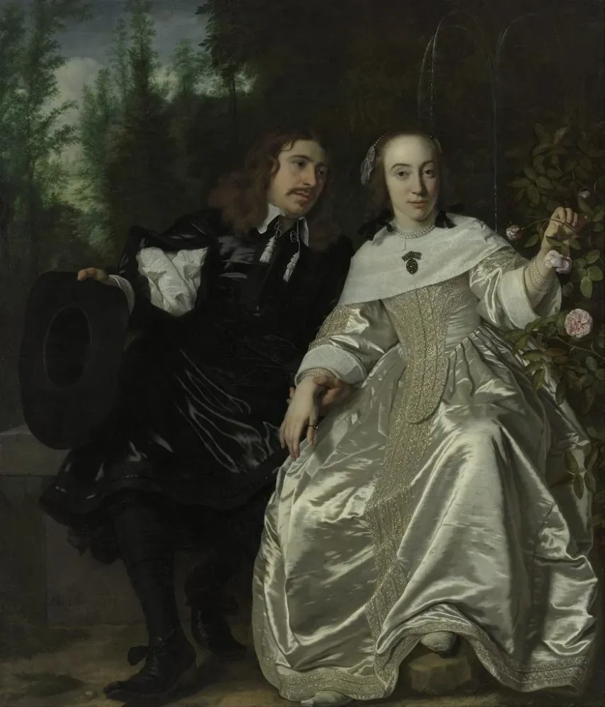 Obraz Abraham del Court i jego żony Marii de Kaersgieter - Bartholomeus van der Helst | Druk artystyczny