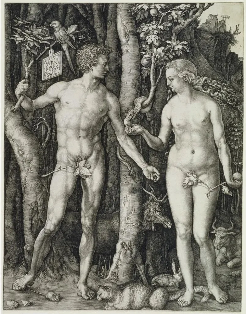 Obraz Adam i Ewa Upadek człowieka - Albrecht Dürer | Druk artystyczny