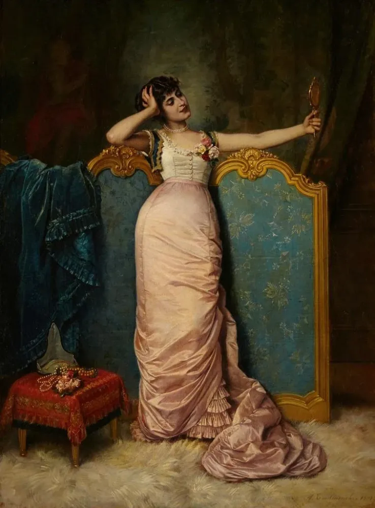 Obraz Admirujący swój wygląd - Auguste Toulmouche | Druk artystyczny