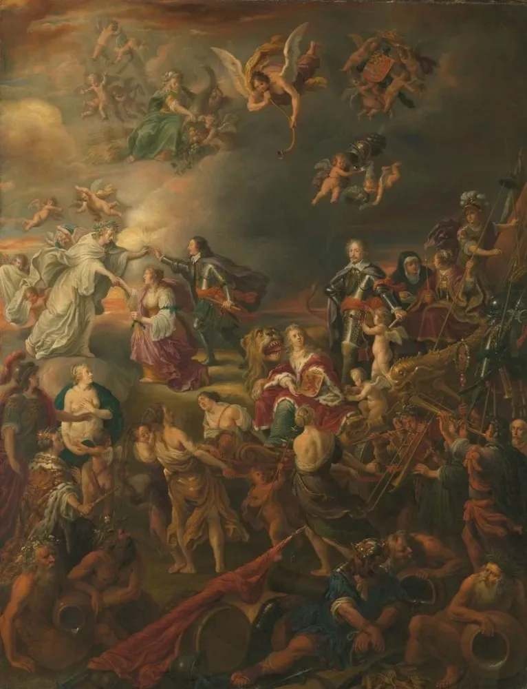 Obraz Alegoria Pokoju pod stathouderem Wilhelm II - Adriaen van Nieulandt | Druk artystyczny