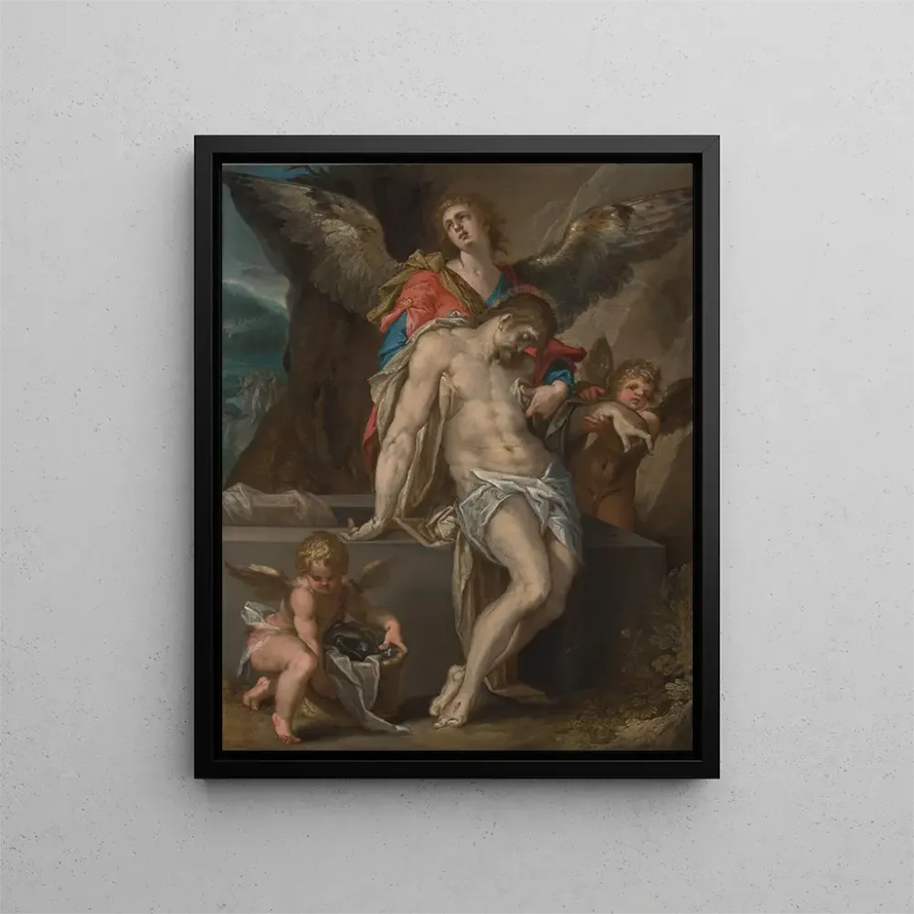 Obraz Anioły niosące ciało Chrystusa Angel Pete - Bartholomaeus Spranger | Druk artystyczny