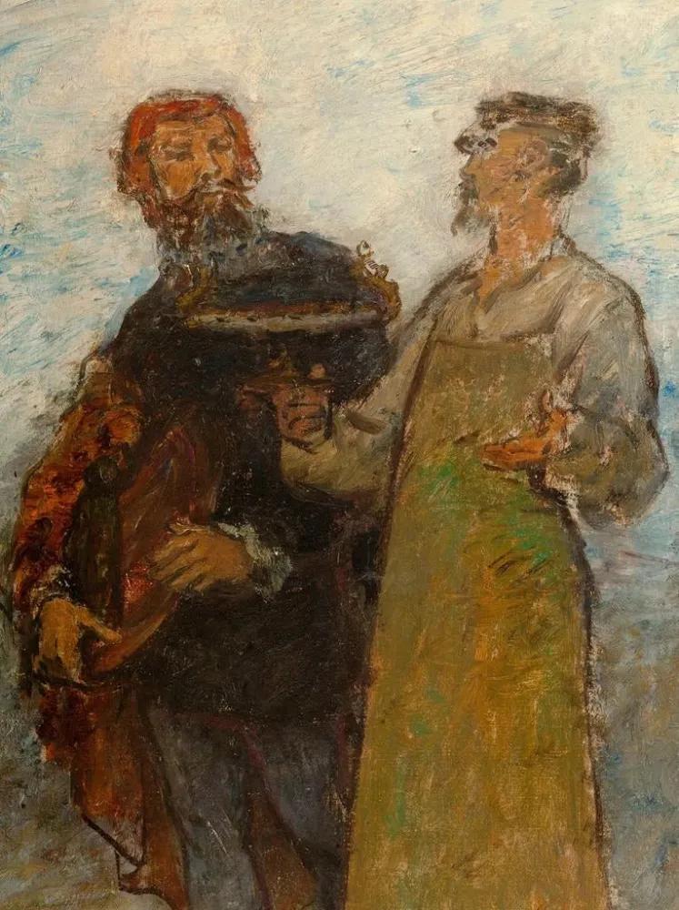 Obraz Benvenuto Cellini, artysta XVI wieku, podziwia produkty sztuki nowoczesnej - Edmond Eugène Valton | Druk artystyczny