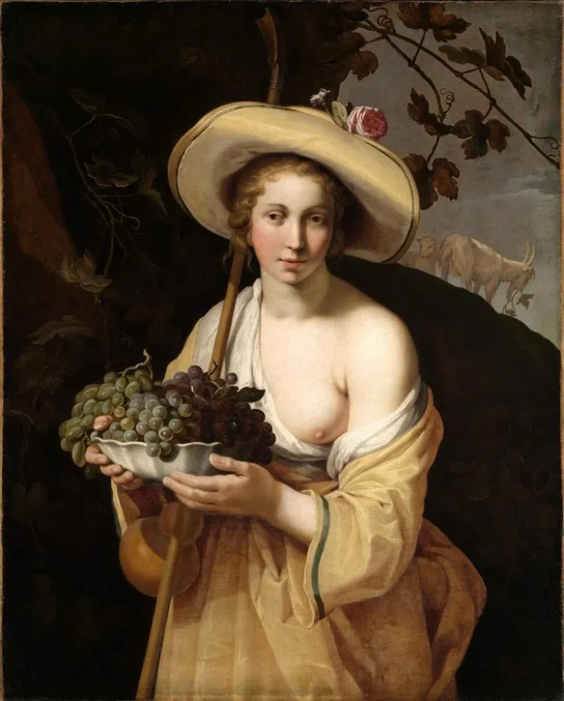Obraz Bergère avec un bol de raisins - Abraham Bloemaert | Druk artystyczny