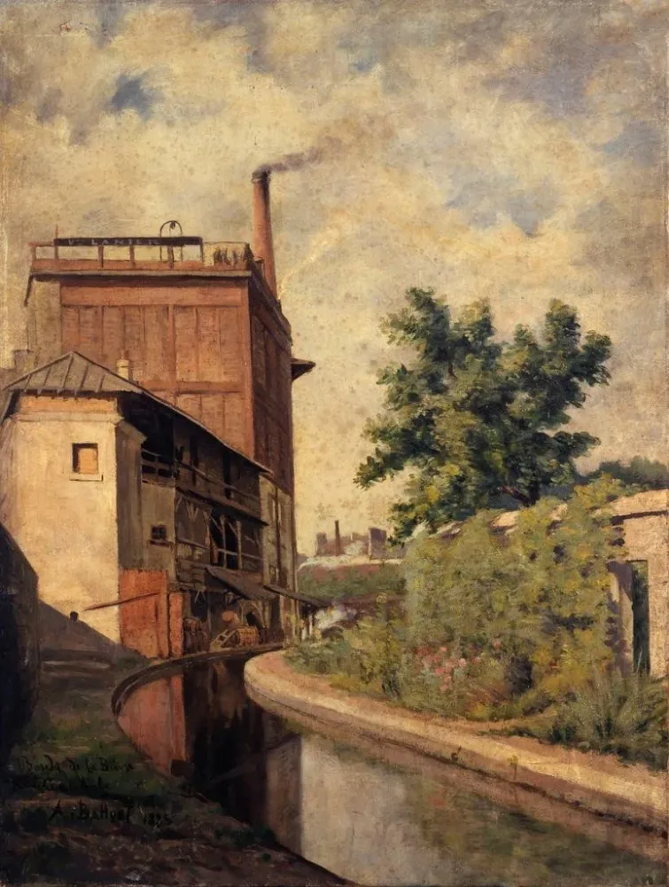 Obraz La Bièvre rue Croulebarbe Usine de la veuve Lanier - Alfred Louis Bahuet | Druk artystyczny