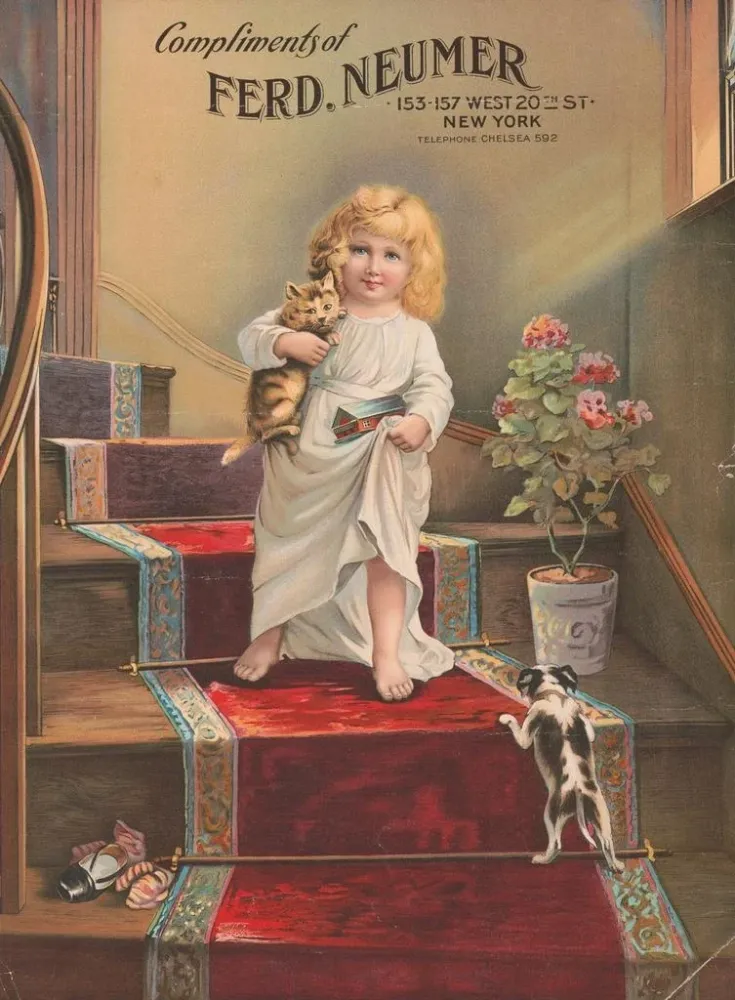 Obraz Bonjour, compliments de Ferd Neumer - Sackett Wilhelms Litho | Druk artystyczny