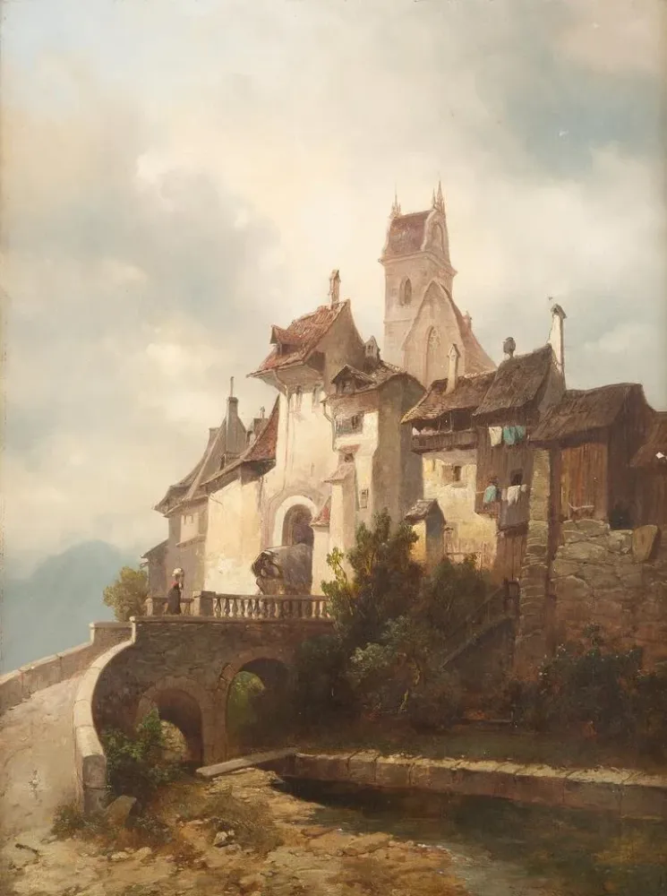 Obraz Cité médiévale - Adolf Gustav Thamm | Druk artystyczny