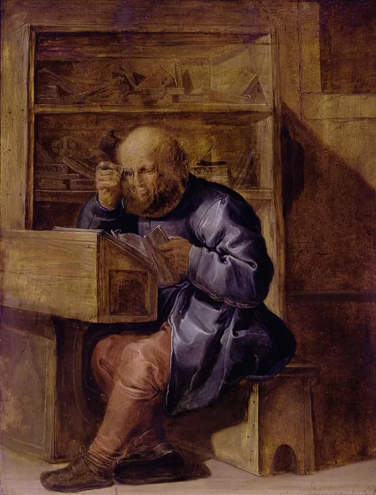 Obraz Le correcteur Cornelis Kiel au travail - Adriaen van de Venne | Druk artystyczny