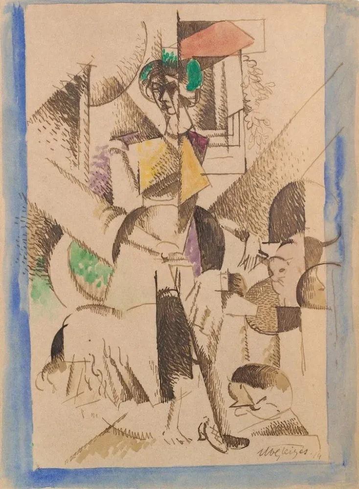 Obraz La Dame aux bêtes Portret Madame Raymond Duchamp-Villon - Albert Gleizes | Druk artystyczny
