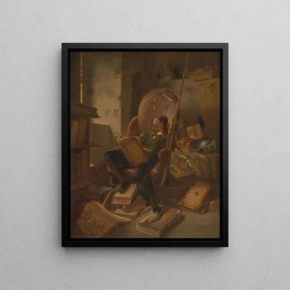 Obraz Don Quichotte dans son bureau - Adolf Schrödter | Druk artystyczny