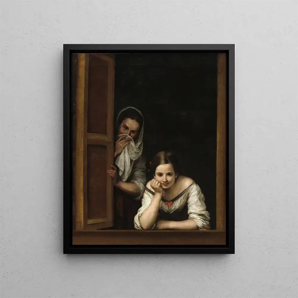 Obraz Dwie kobiety przy oknie - Bartolomé Esteban Murillo | Druk artystyczny