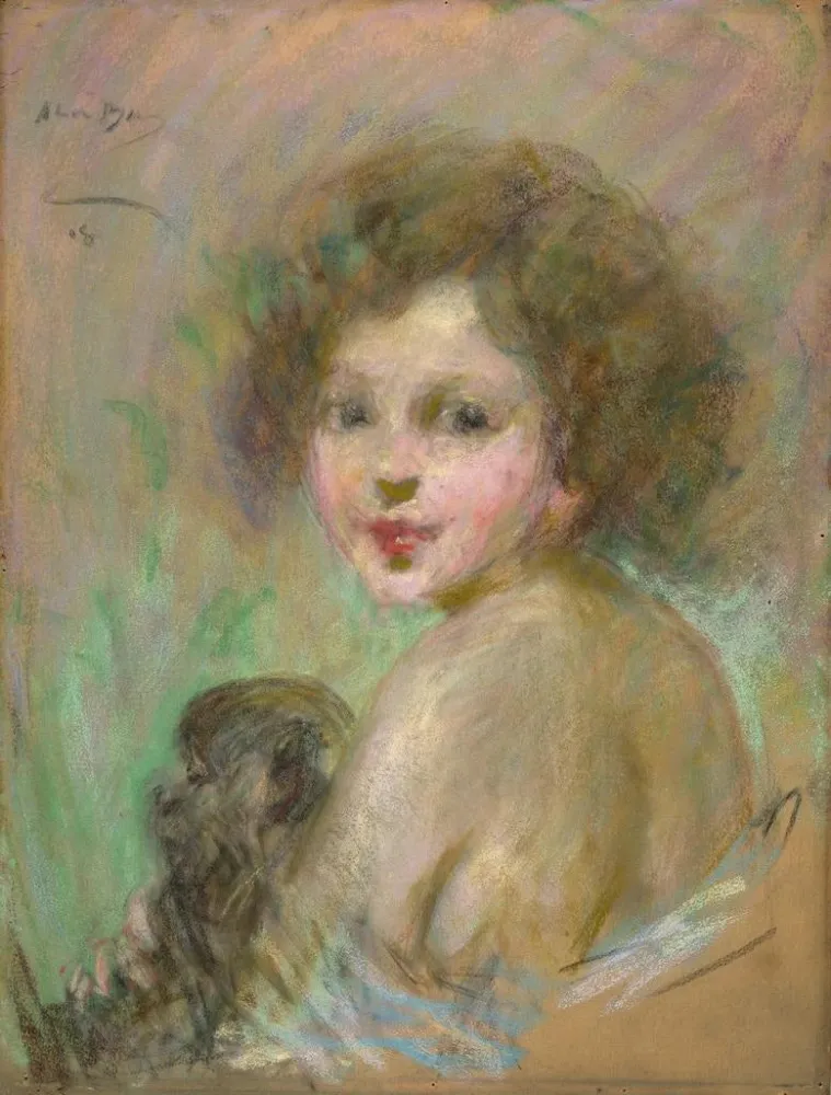 Obraz Dziecięcy z małpą - Alice Pike Barney | Druk artystyczny