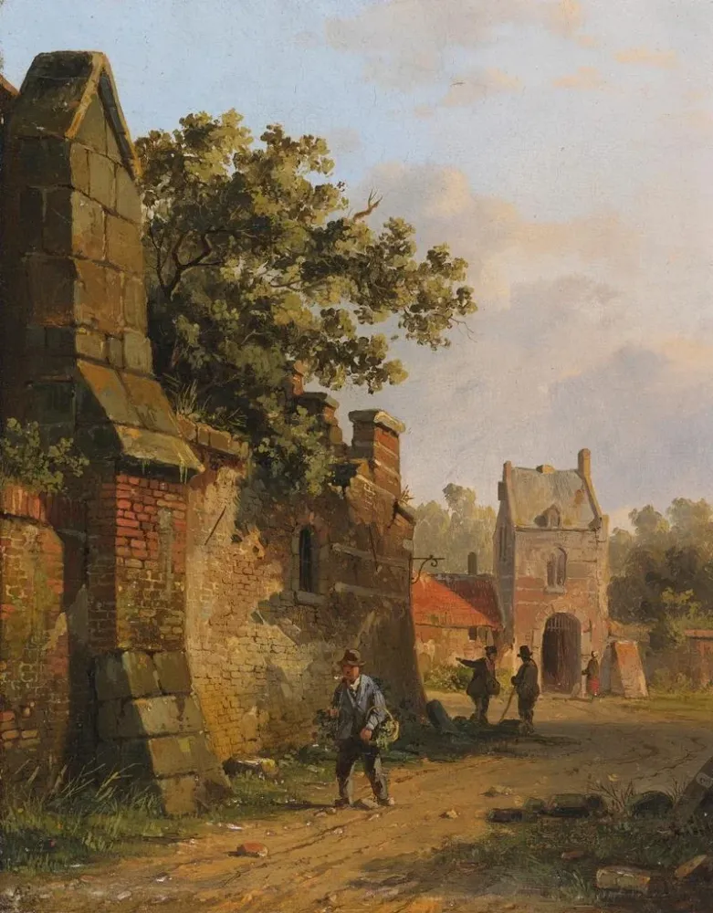 Obraz Figures sur un mur de la ville - Adrianus Eversen | Druk artystyczny