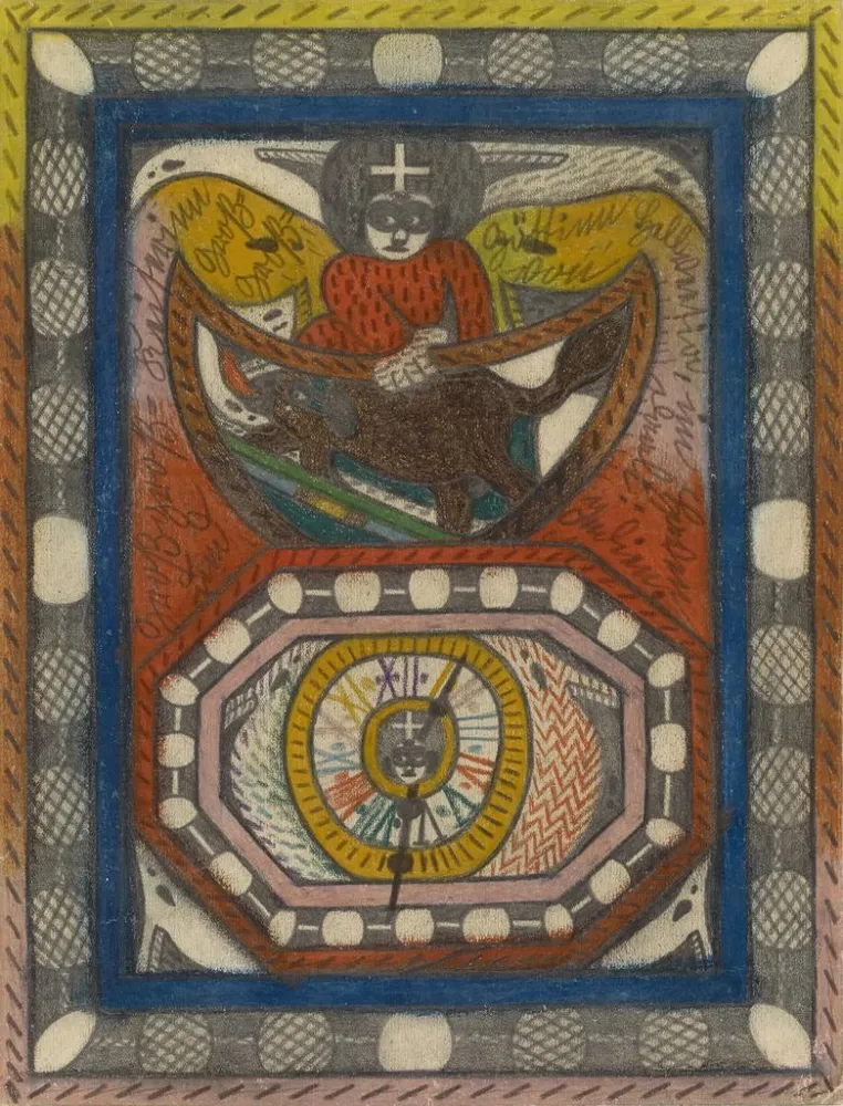 Obraz GreatGrandEmperress i GreatGrandGoddess Hellveetia w Havre de Daali Inde - Adolf Wölfli | Druk artystyczny