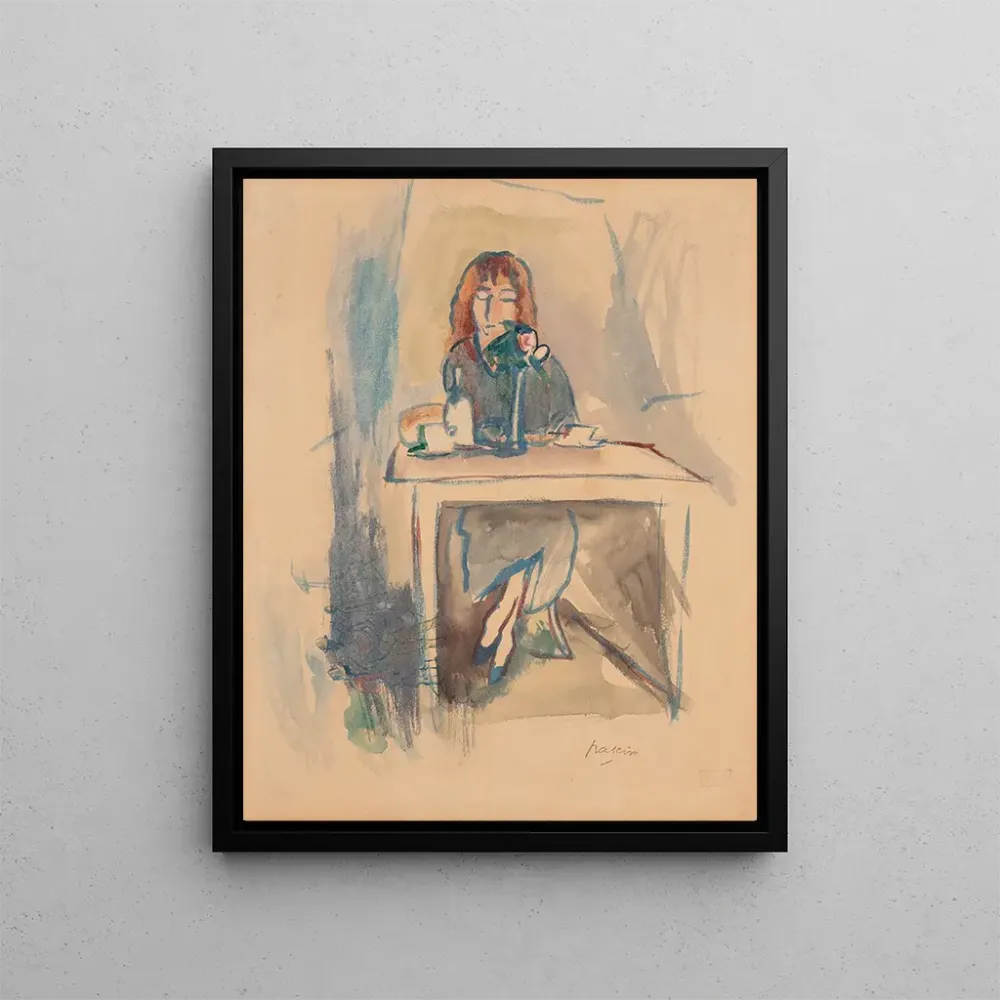 Obraz Hermine David, la robe bleue - Jules Pascin | Druk artystyczny