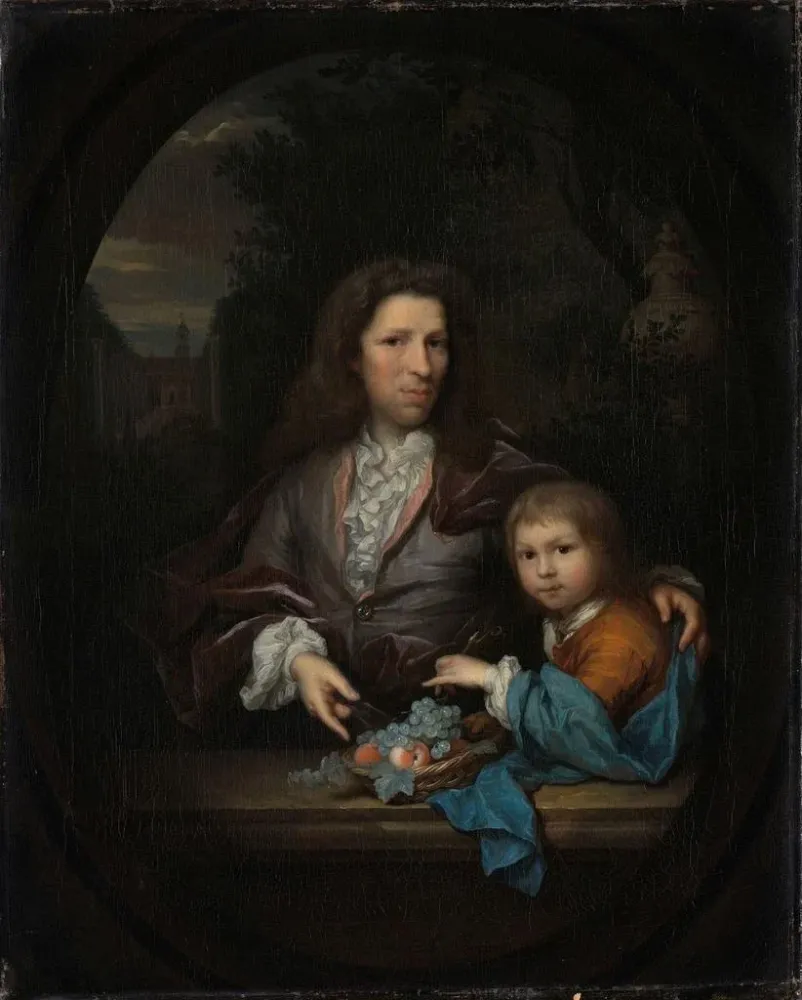 Obraz Jana van de Poll 1668-1745 i jego syna Harmena Hendricka 1697-1772 - Arnold Boonen | Druk artystyczny