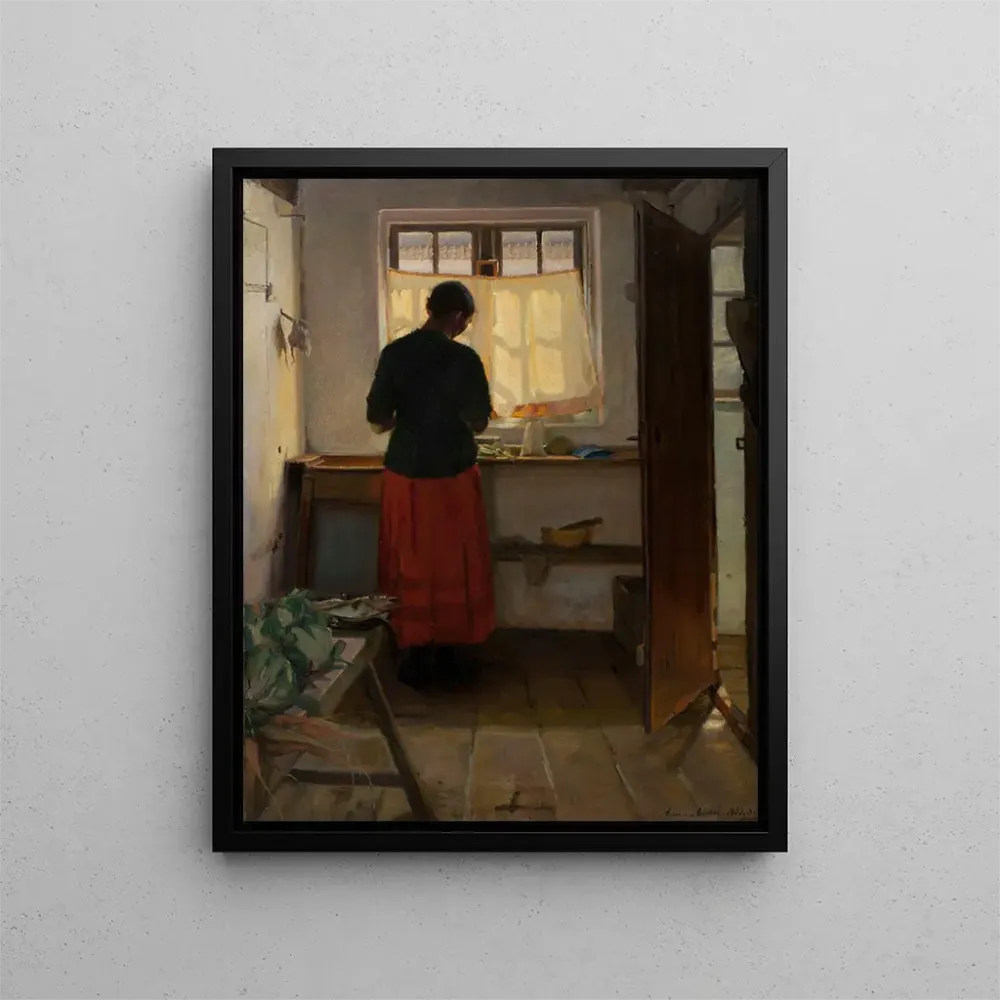 Obraz Kobieta sprzątająca w kuchni - Anna Ancher | Druk artystyczny