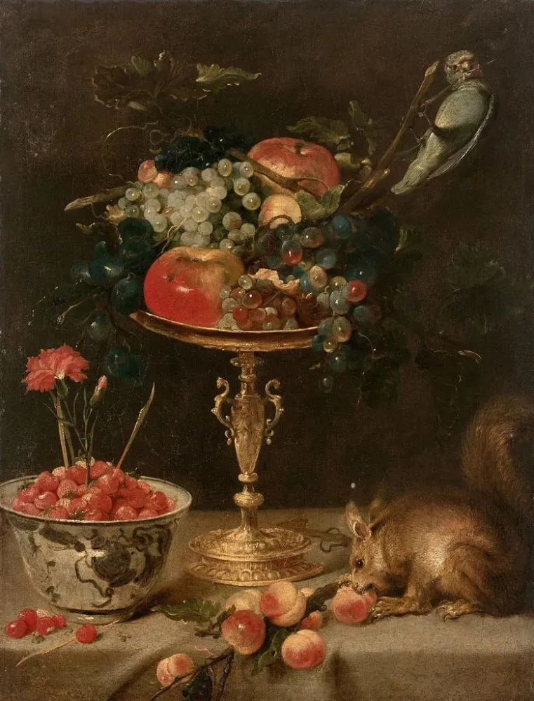 Obraz Kompozycja z filiżanką i wiewiórką - Frans Snyders | Druk artystyczny