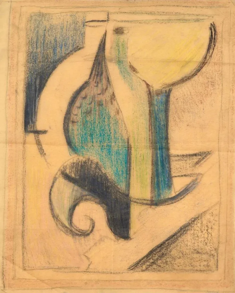 Obraz Martwa natura z butelką studium - Albert Gleizes | Druk artystyczny