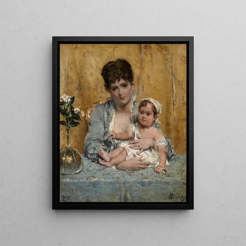 Obraz Matka i dziecko - Alfred Stevens | Druk artystyczny