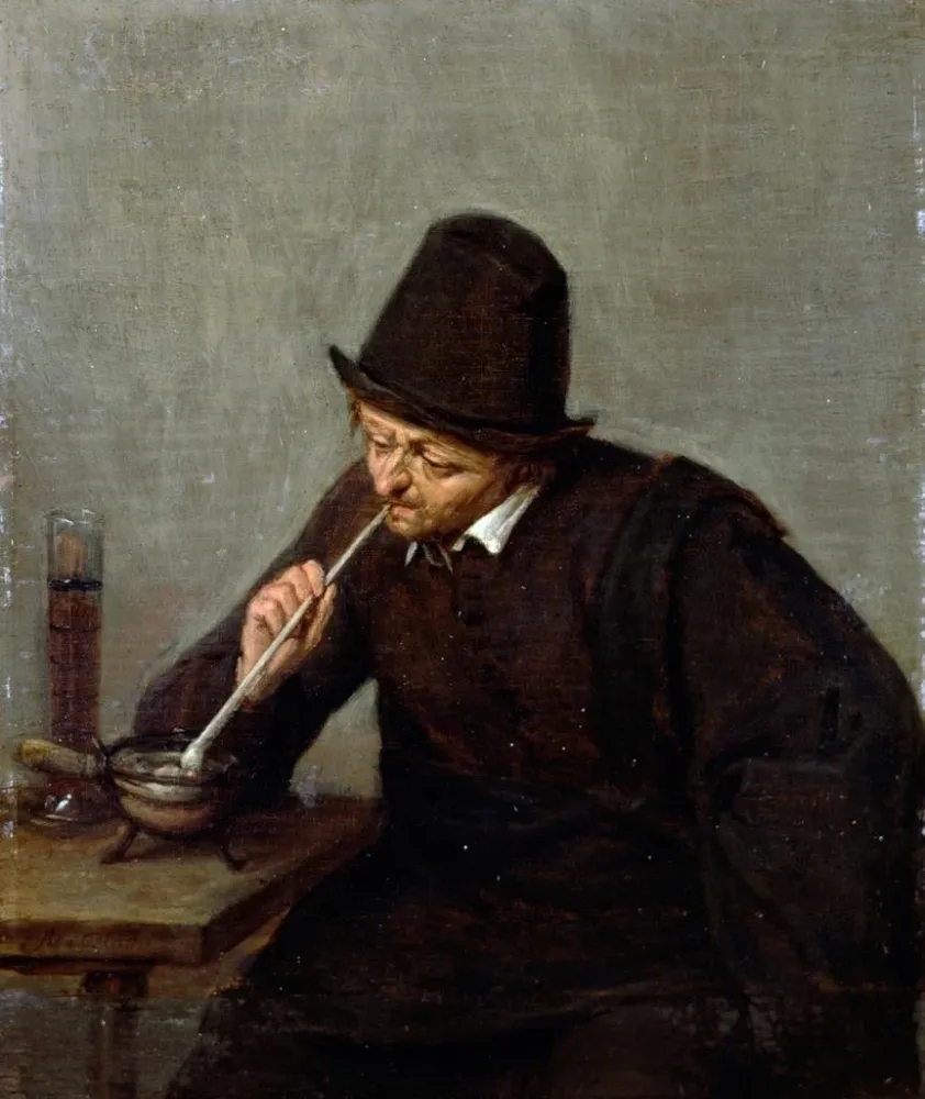 Obraz Mężczyzna palący papierosa - Adriaen van Ostade | Druk artystyczny