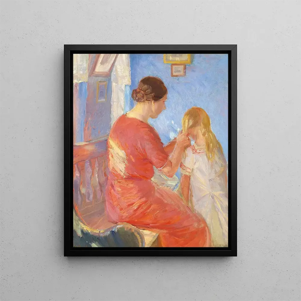 Obraz La mère tresse les cheveux de l'enfant - Anna Ancher | Druk artystyczny