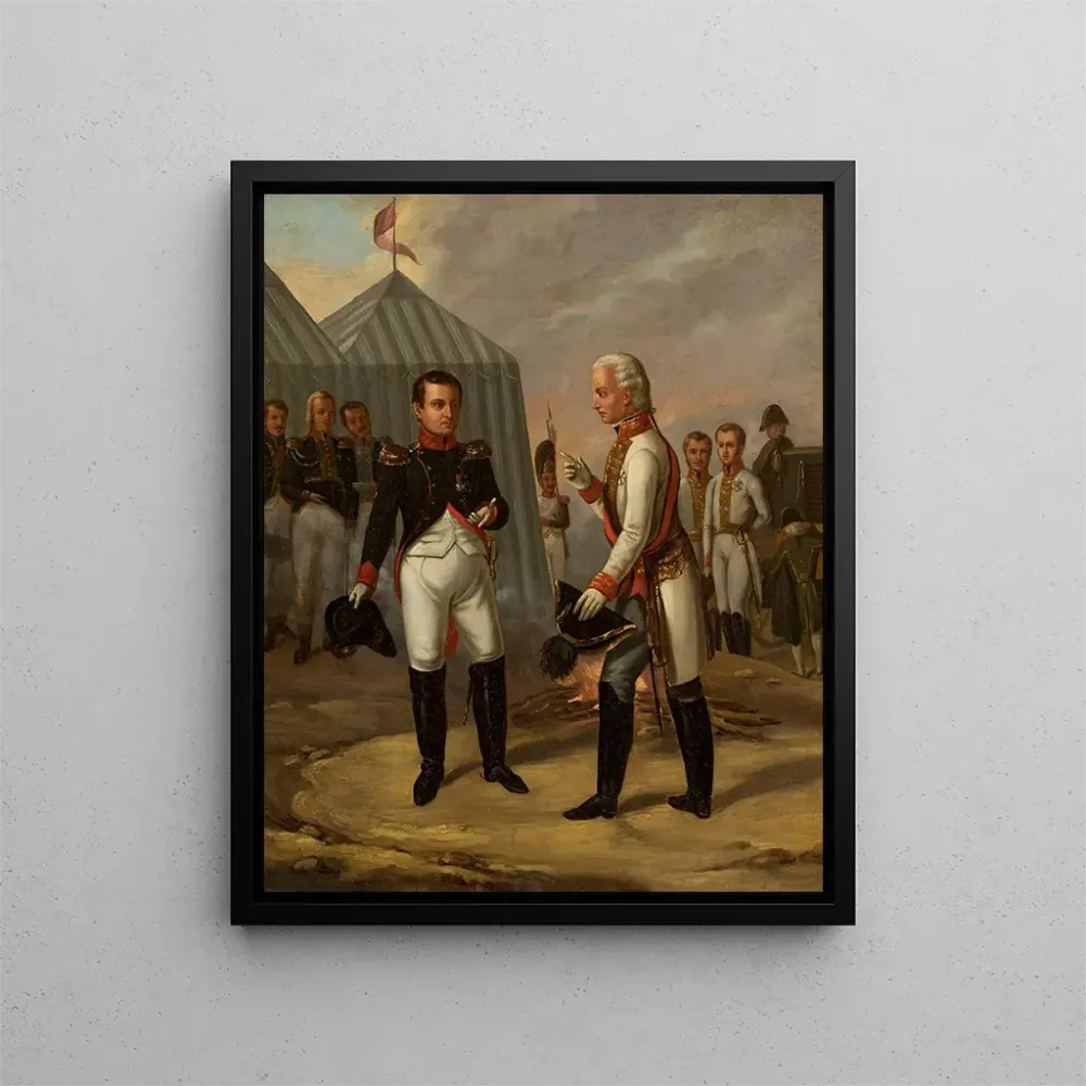 Obraz Napoléon i François II po bitwie pod Austerlitz - Aleksander Stankiewicz | Druk artystyczny