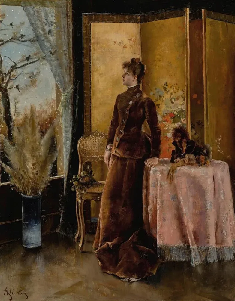 Obraz La Neige - Alfred Stevens | Druk artystyczny