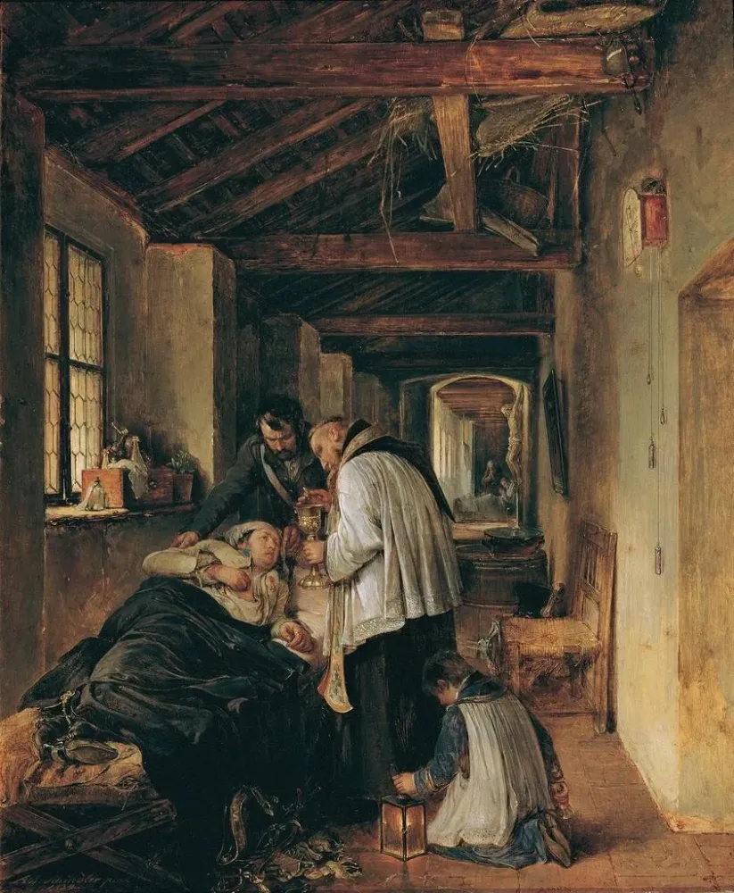 Obraz Oficer ranny oddaje ostatni oddech - Albert Schindler | Druk artystyczny