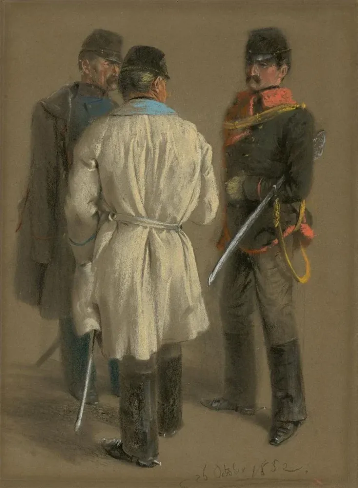 Obraz Oficerów austriackich - Adolph von Menzel | Druk artystyczny