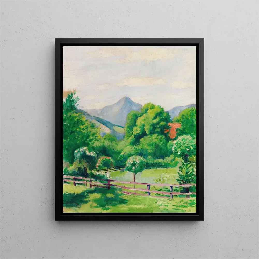 Obraz Ogród w Tegernsee z domem i górą - August Macke | Druk artystyczny