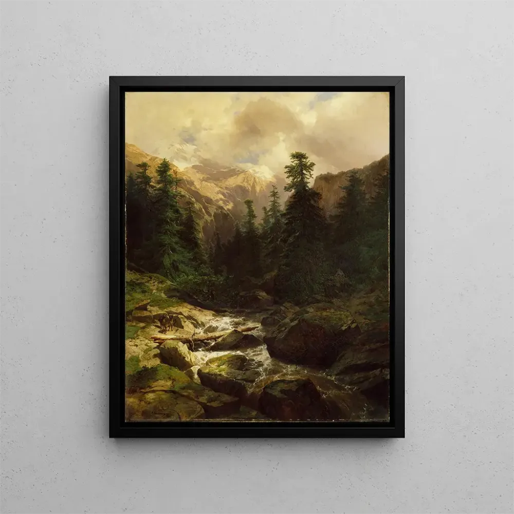 Obraz Pamiątka z Rosenlaui w Szwajcarii - Alexandre Calame | Druk artystyczny