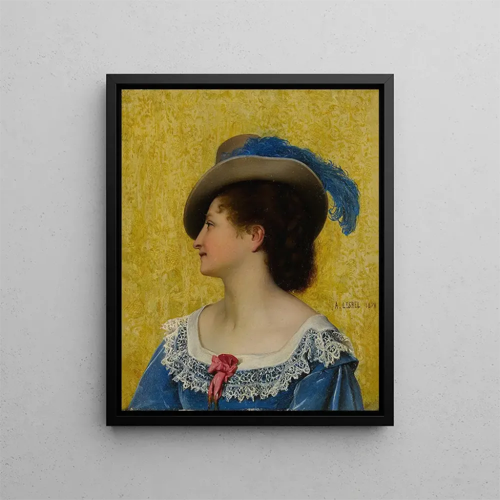 Obraz La plume bleue - Adolphe Alexandre Lesrel | Druk artystyczny