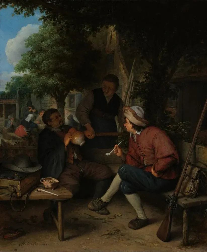 Obraz Podróżnicy w spoczynku - Adriaen van Ostade | Druk artystyczny