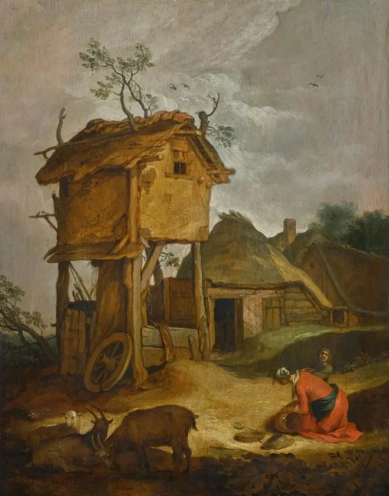 Obraz Podwórko na farmie z gołębnikiem - Abraham Bloemaert | Druk artystyczny