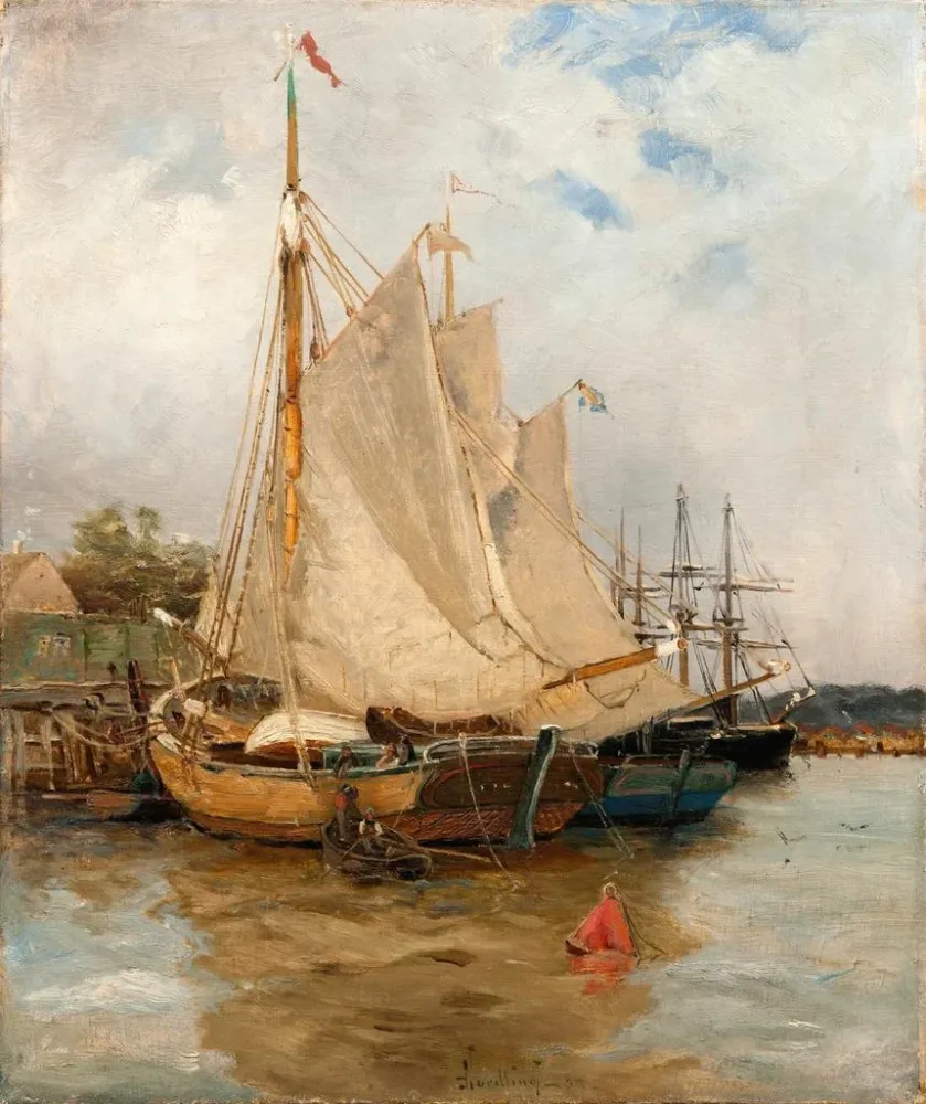 Obraz W porcie - Adolf Fredrik Nordling | Druk artystyczny