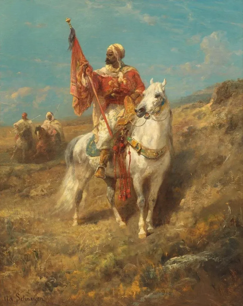 Obraz Le porte-étendard - Adolf Schreyer | Druk artystyczny