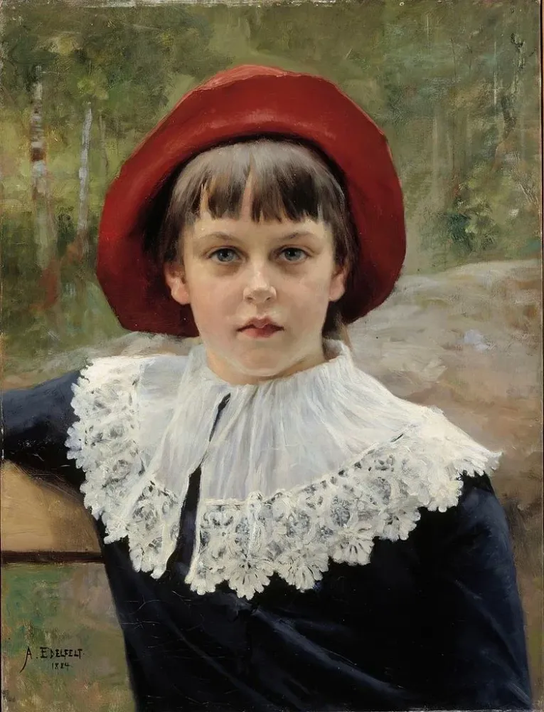 Obraz Portret artystki siostry Berty Edelfelt - Albert Edelfelt | Druk artystyczny