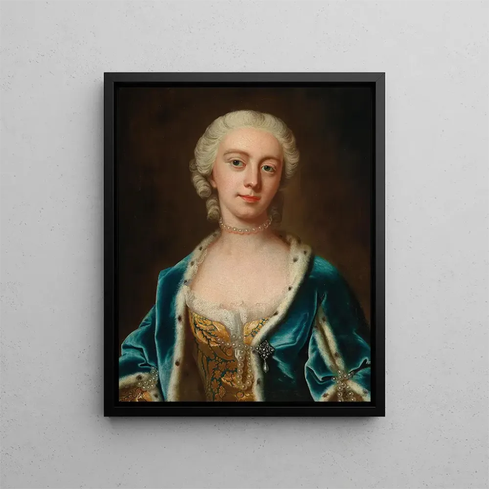 Obraz Portret Augusty, księżnej Galii, noszącej perły i niebieski płaszcz podszyty hermeliną - Barthélemy du Pan | Druk ar...