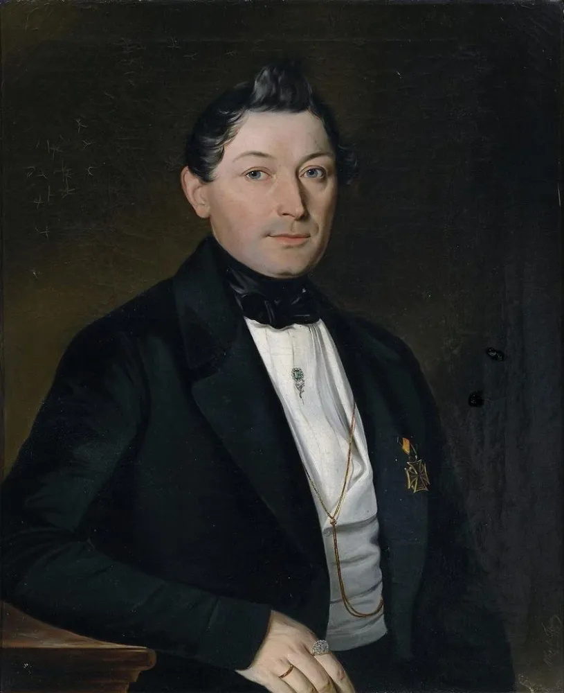 Obraz Portret dżentelmena w czarnym fraku z medalami - Albert Theer | Druk artystyczny