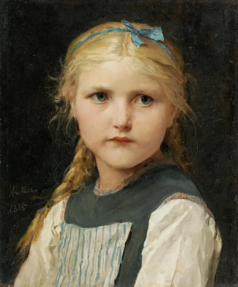 Obraz Portret dziewczynki - Albert Anker | Druk artystyczny