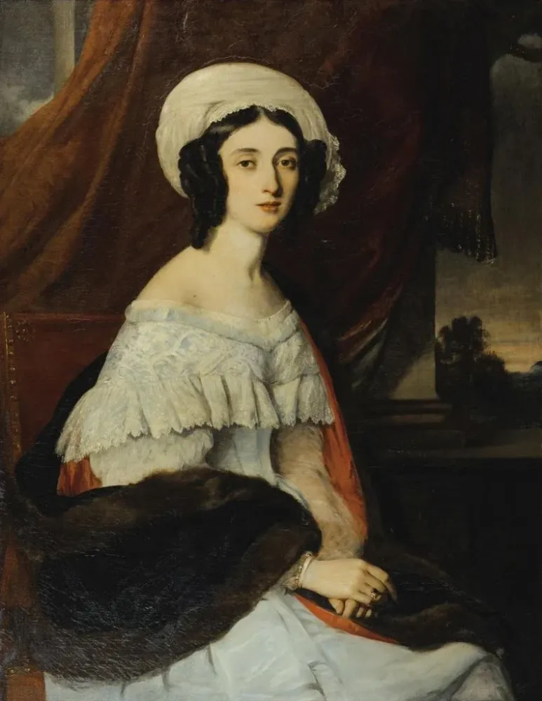 Obraz Portret Eugénie Gabrielle Barbou des Courières, baronowa Rivet - Alexandre Marie Colin | Druk artystyczny